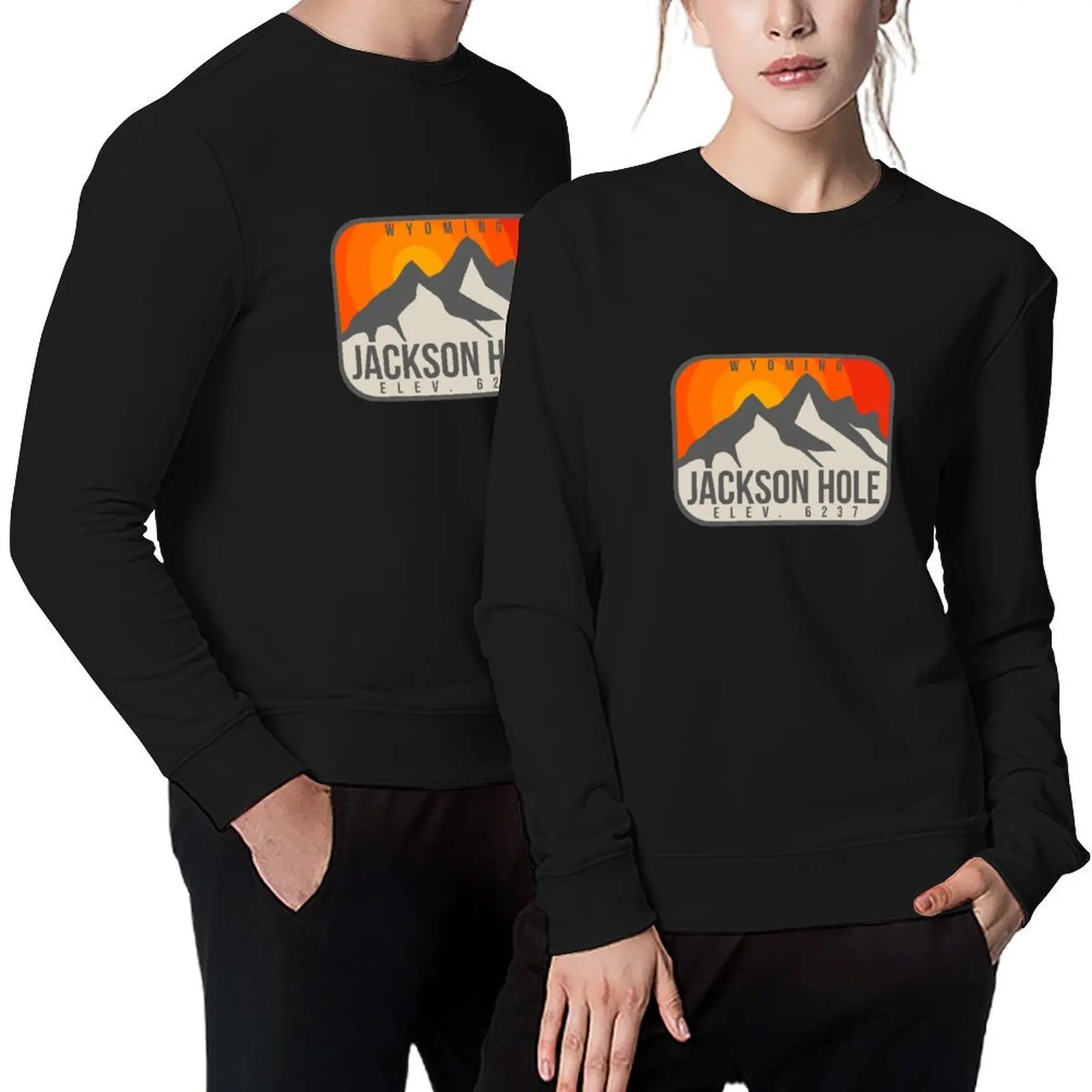 Jackson Hole Wyoming Vintage Retro Adventure Snowboarding, Skiing Pullover mens clothes anime clothes hoody