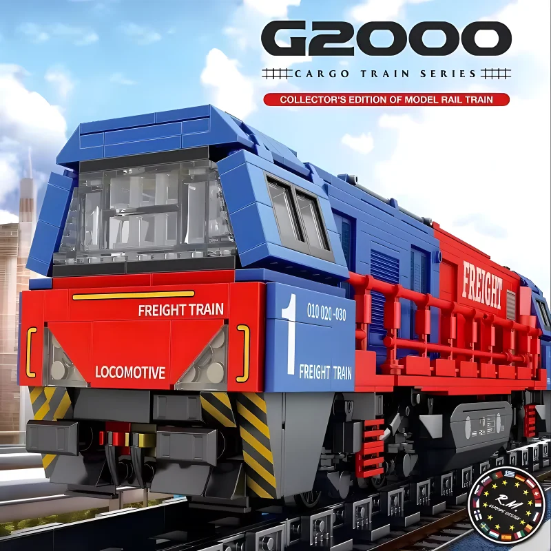 Technical City Trains MOC 66021 G2000 European Freight Train Model Building Blocks Brick Toys for Chridren Christmas Kids Gift