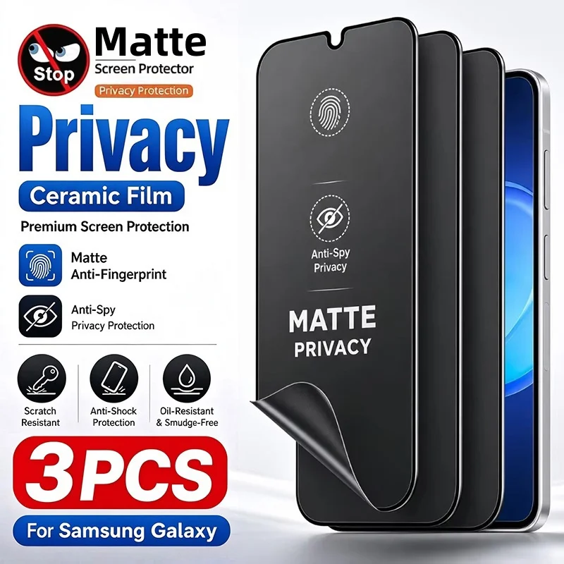 Anti-Peeping Ceramic Film For Samsung A57 A56 5g A17 A37 A27 A16 A07 A55 A54 A72 A26 A36 A15 A06 Matte Privacy Screen Protector