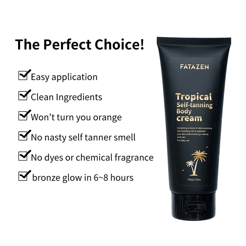 100g/1pc Summer Skin Sunless Tanning Body Cream Body Bronzer & Gradual Sun-Kissed Glow Self-Tanning Lotion For All Skin Types