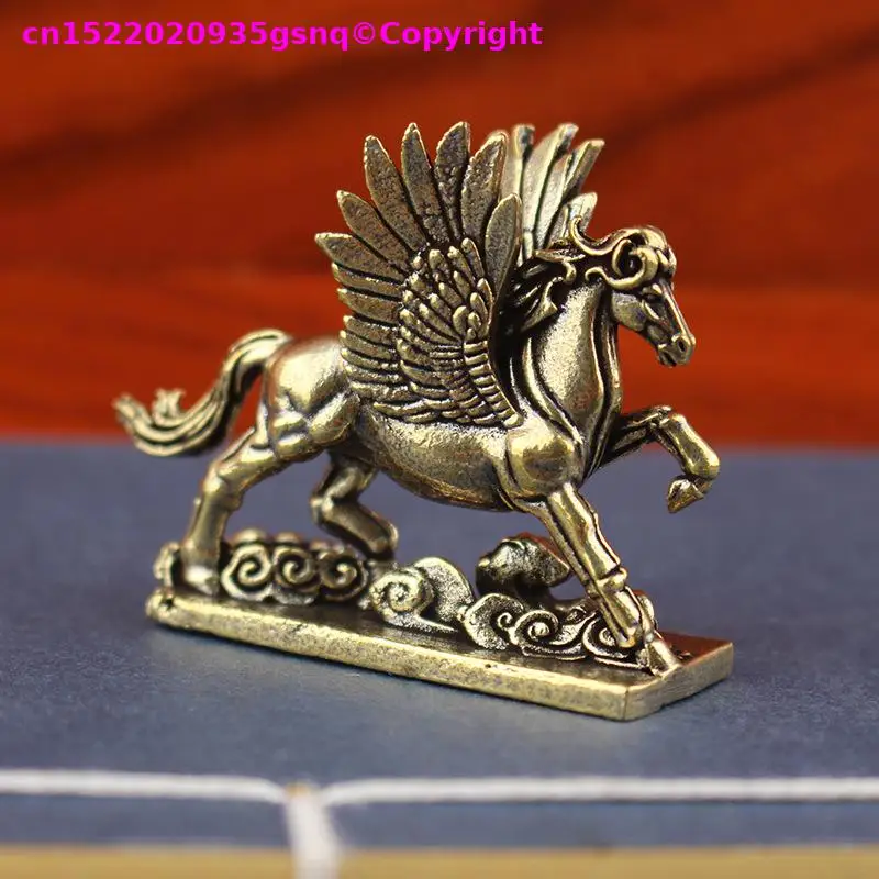 Desktop ornament decoration Fairy tale characters crafts Copper carving ornament Copper sculpture art angel Pegasus FLYING HORSE