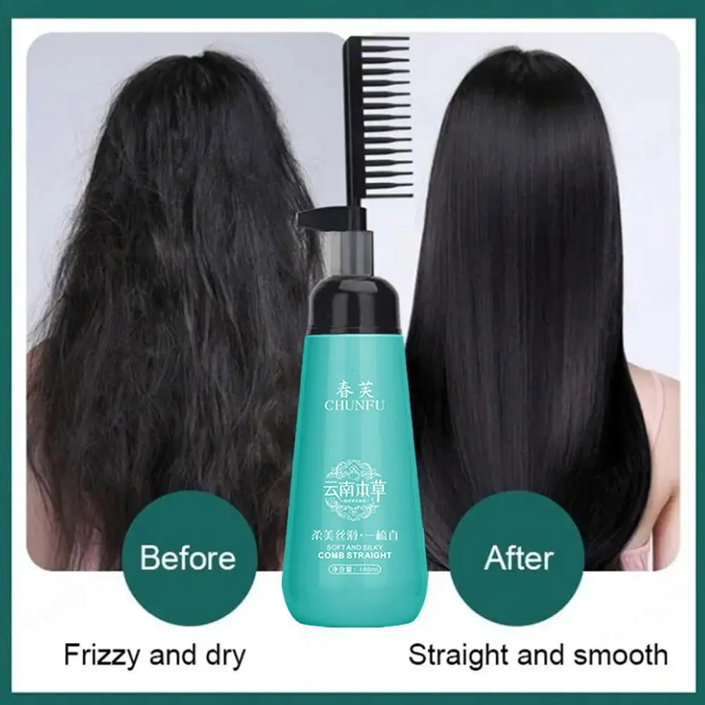 Creme e pente multifuncional para alisamento de cabelo, Ferramentas de reparo suave, Cuidado suave e bonito, Pr N5P8, 180ml