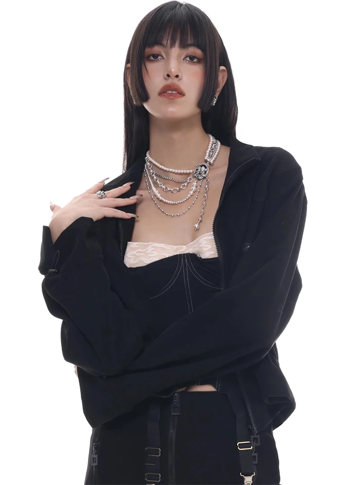 ZHUHE Multi-layer Pearl Necklace Neo-Gothic Style For Women Men's Jewelry Accessories Party Gifts