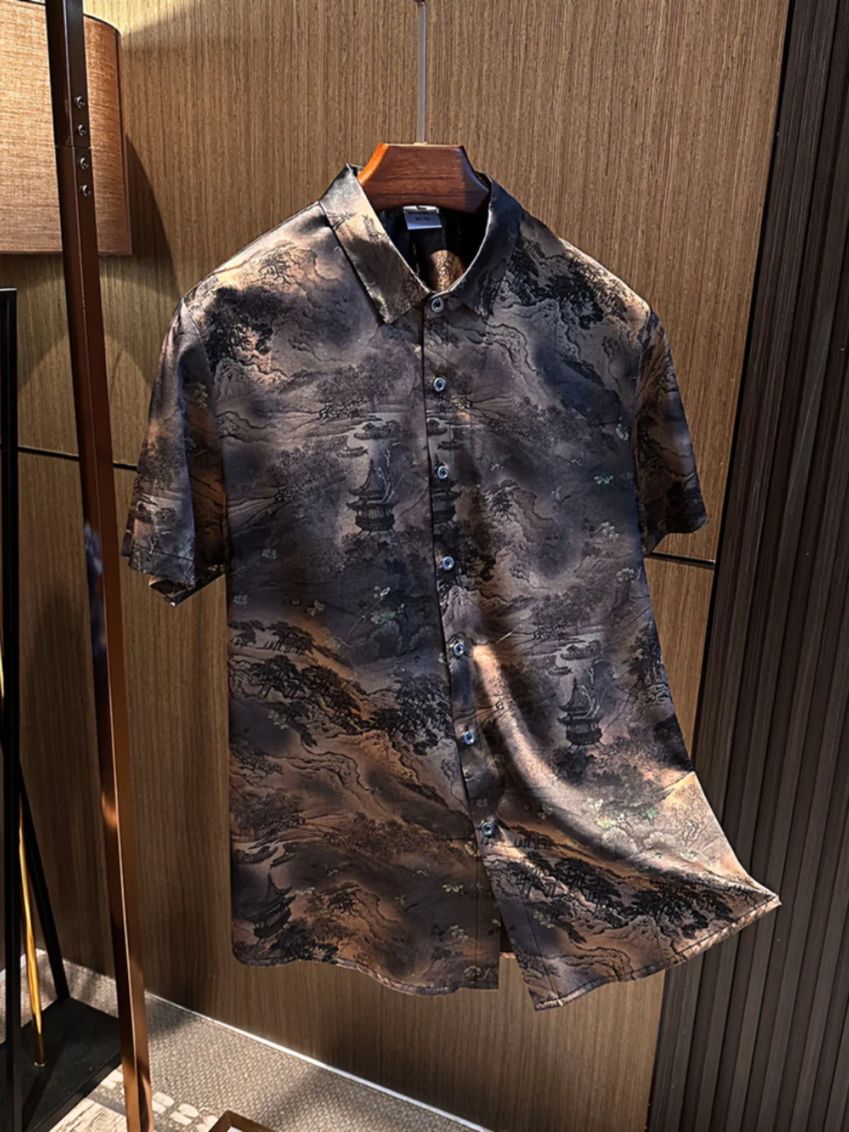 

High-End Comfortable Silk Men's ort Sve irt New Chinese Sle Genuine Silk Men's irt Breathable Faion Urban Youth ...