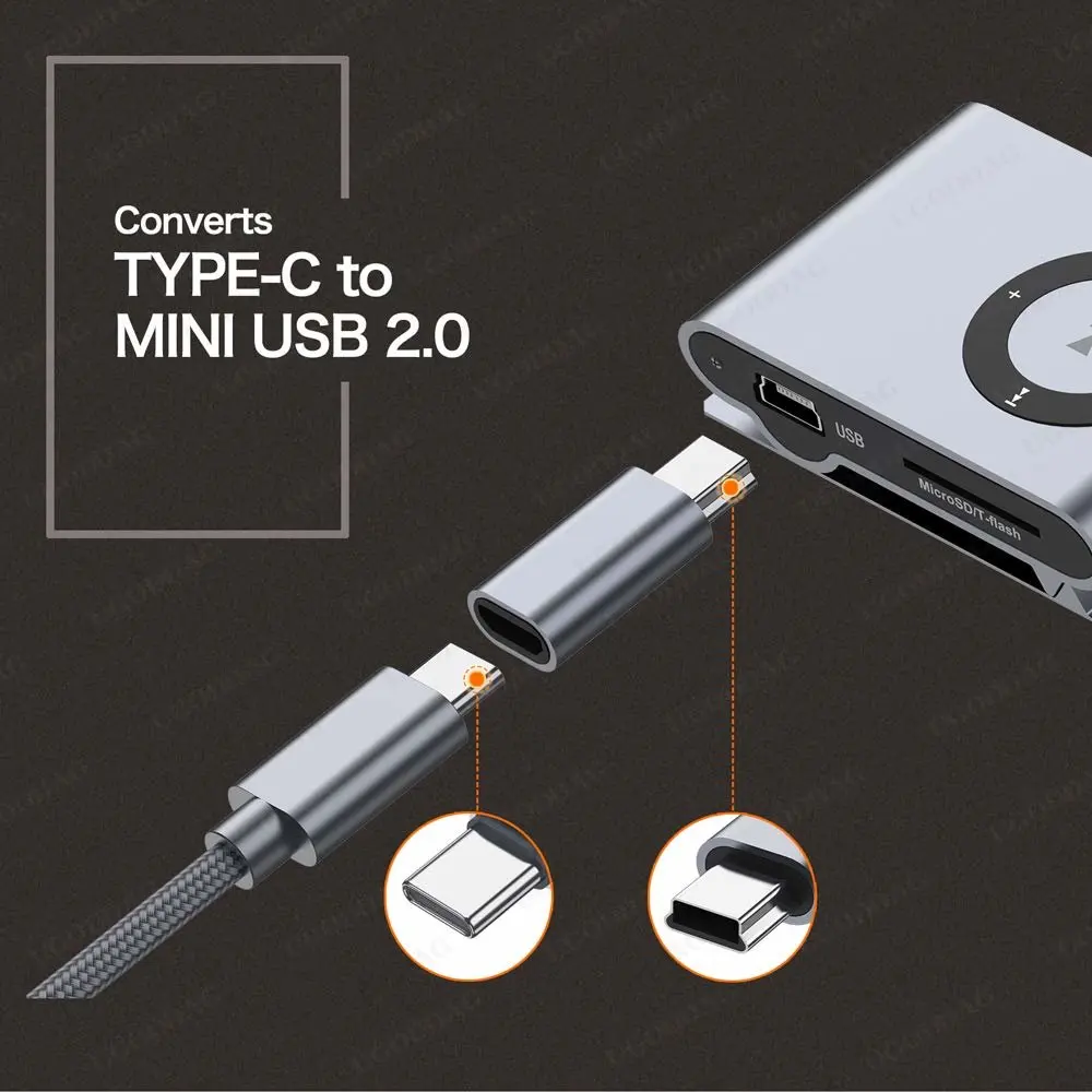 USB C ไปยังอะแดปเตอร์ Mini USB ประเภท C หญิงไปยัง Mini USB 2.0แปลง Connector สนับสนุนข้อมูล Sync ใช้งานร่วมกับ GoPro Hero