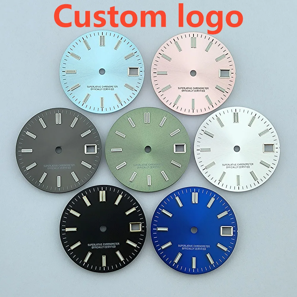 watch dial N H35 dial Custom logo No logo Green Luminous 28.5mm dial for N H35 N H36 movement watch accessories