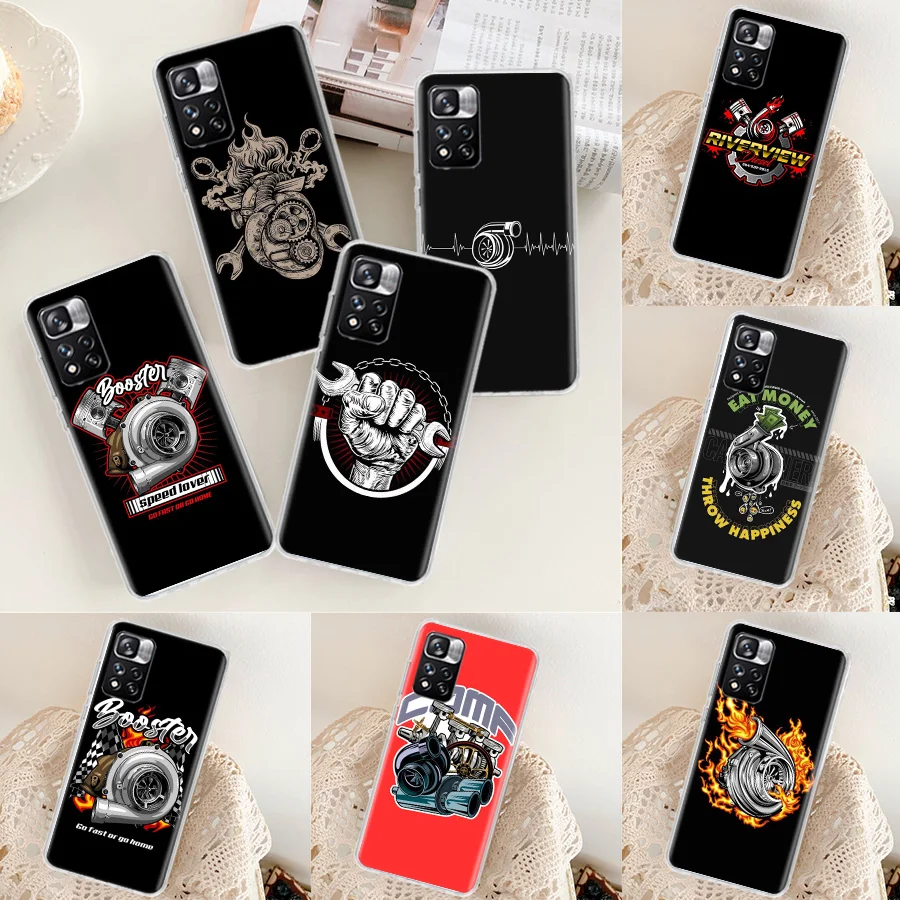 Car Parts Auto Mechanic Phone Case For Xiaomi Poco X3 GT X4 NFC M4 M5 M5S X6 X5 Pro 5G M3 Mi F6 F5 F4 F3 F2 F1 Capa Coque