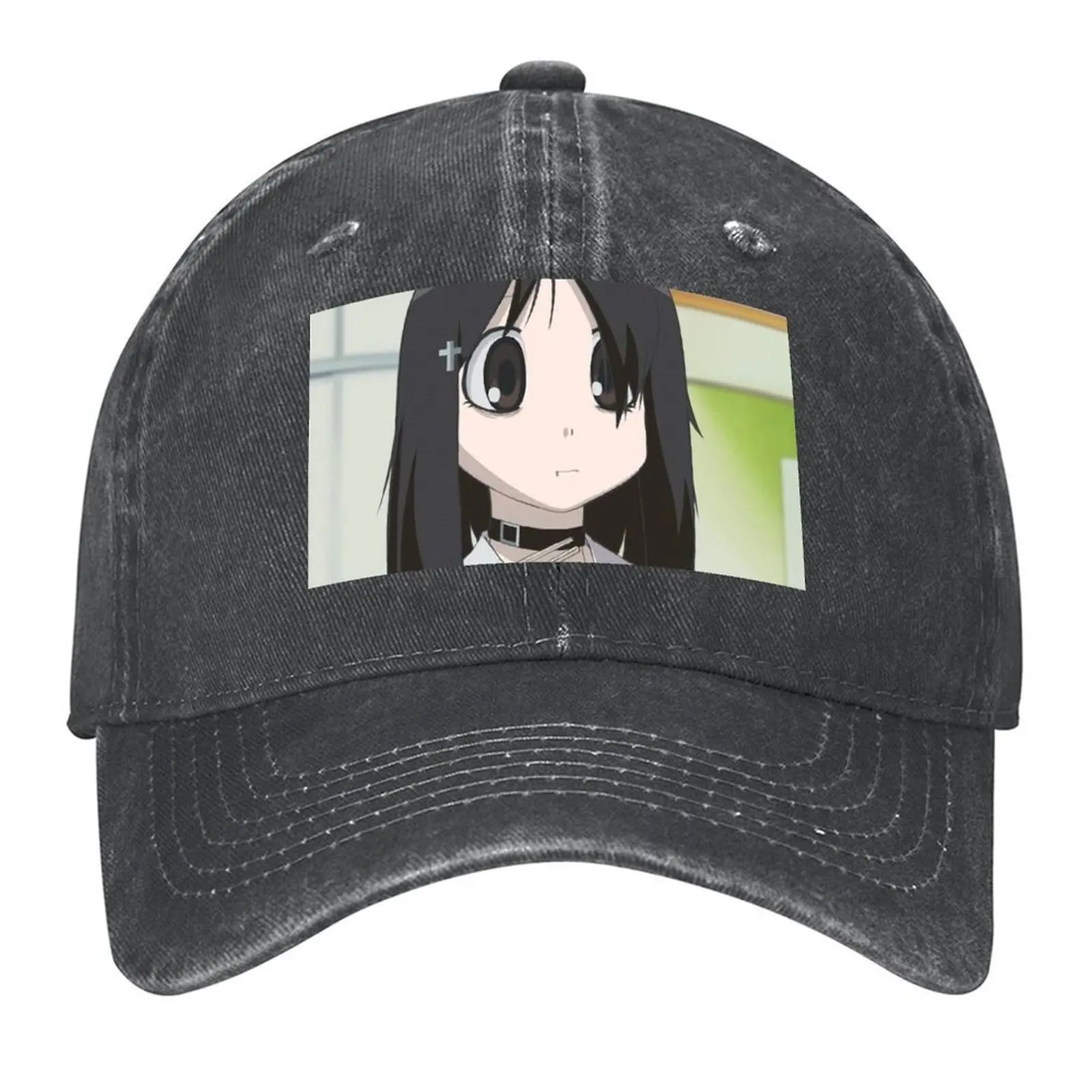 

Goth Osaka Azumanga Daioh Baseball Cap Anime Funny hats western Hat men's big size hat Girl'S Hats Men's