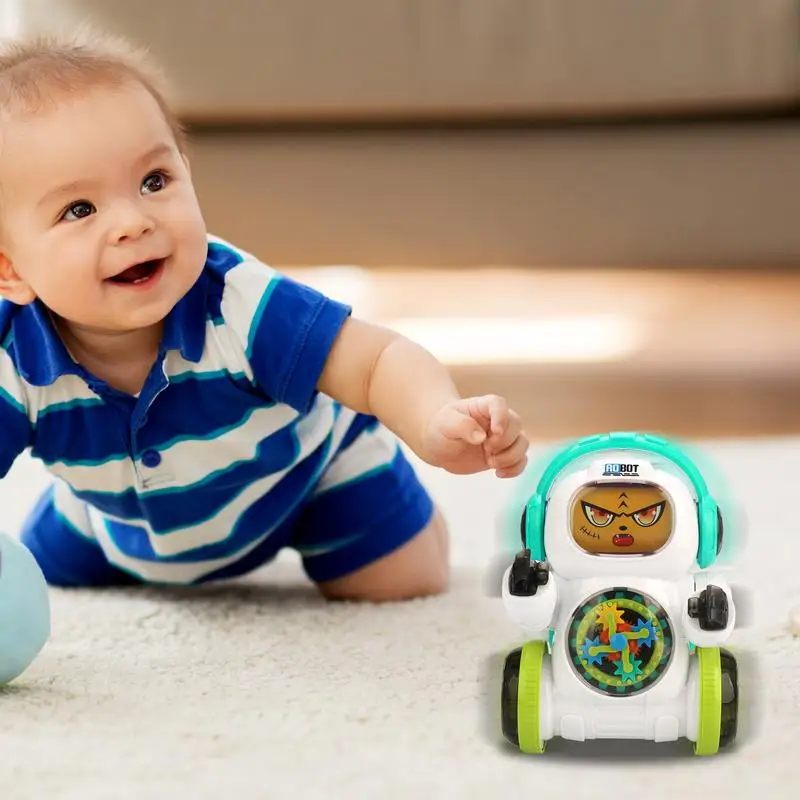 Face-Changing Robot Toys Rotating Electric Robot Toy For Kid Cute Expressions Early Learning Educational Toy For Children's Day