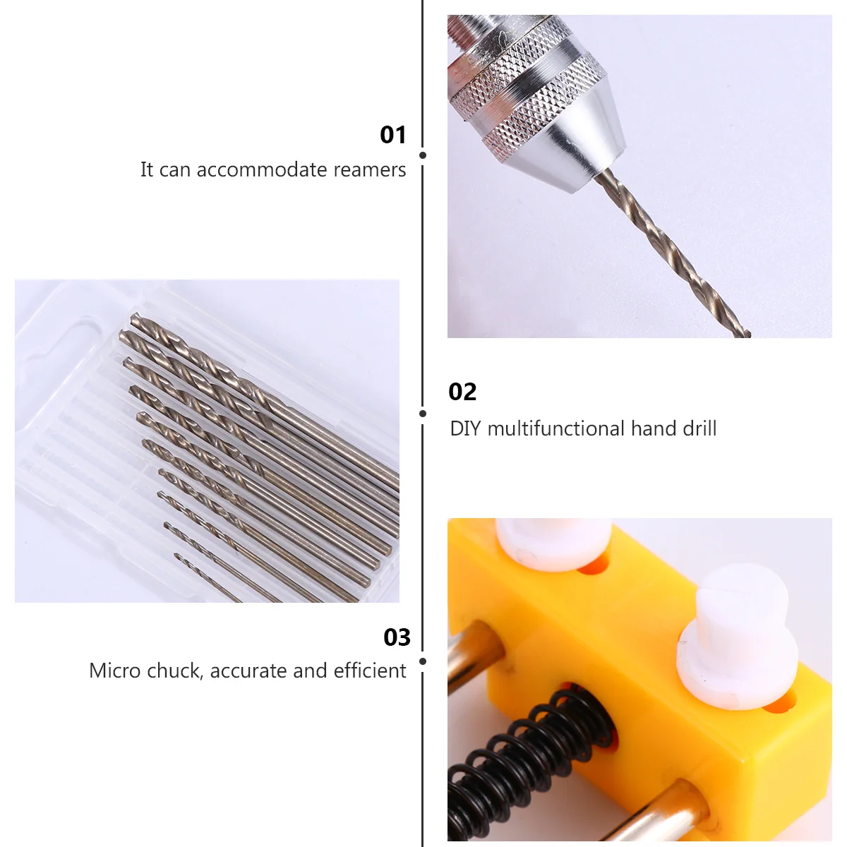 

1Set Hand Drill Mini Chuck Rotary Tool for Jewelry Woodworking Professional Time-Saving Precise Drilling Kit Hand Drill
