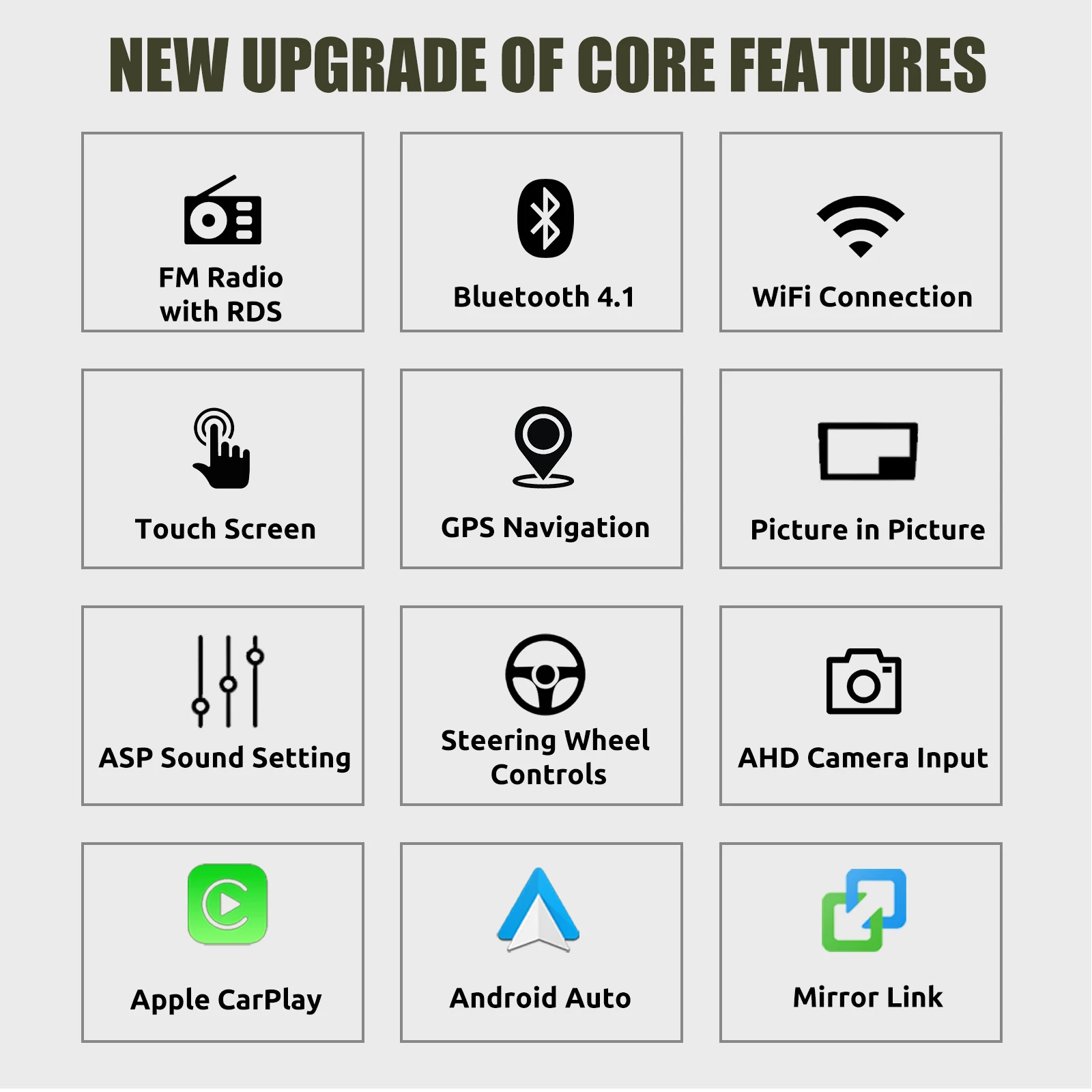 สำหรับรถยนต์นิสสัน โร้ก ปี 2008-2013 เครื่องเสียงติดรถยนต์ระบบแอนดรอยด์ 15 หน้าจอสัมผัส พร้อม Wireless Carplay, Android Auto, ระบบนำทาง GPS, WiFi และบลูทูธ