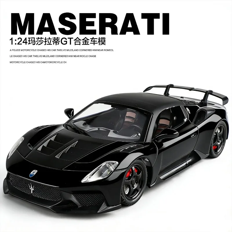 

1:24 Maserati GT Diecast Alloy Sports Car Model Multiple Openable Parts Sound Light Pull Back for Car Collectors Hobby Display