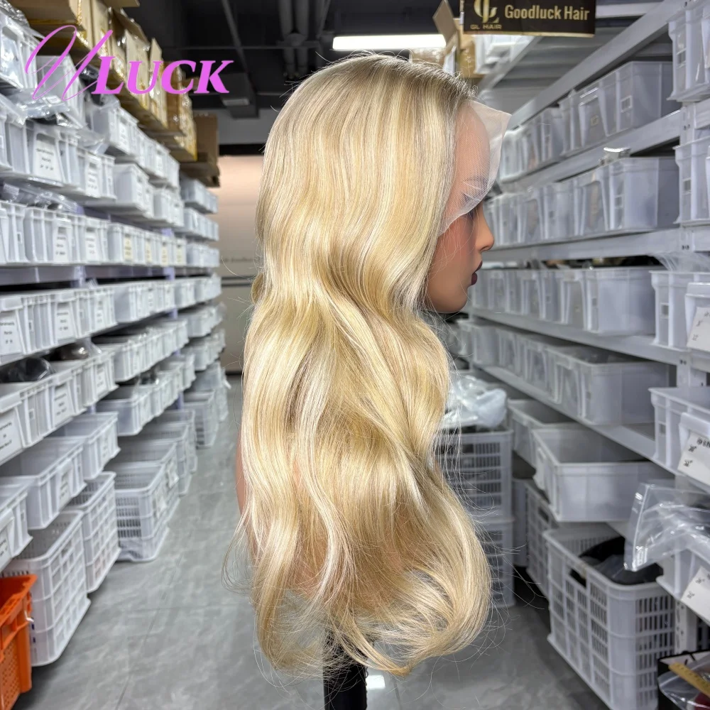 Wig Rambut Asli Brasil Warna Pirang Madu Ash Honey 13x6 Lace Front Model Body Wave Siap Pakai Untuk Wanita Kulit Putih