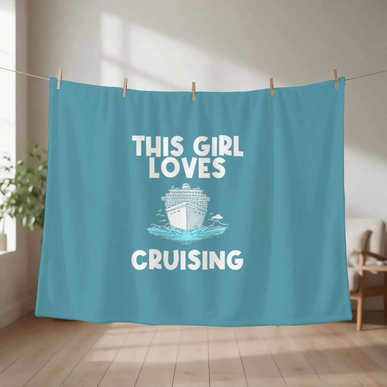 Funny Cruise Carnival Cruising Sea Throw Blanket couch cozy soft plush fuzzy picnic outdoor blanket