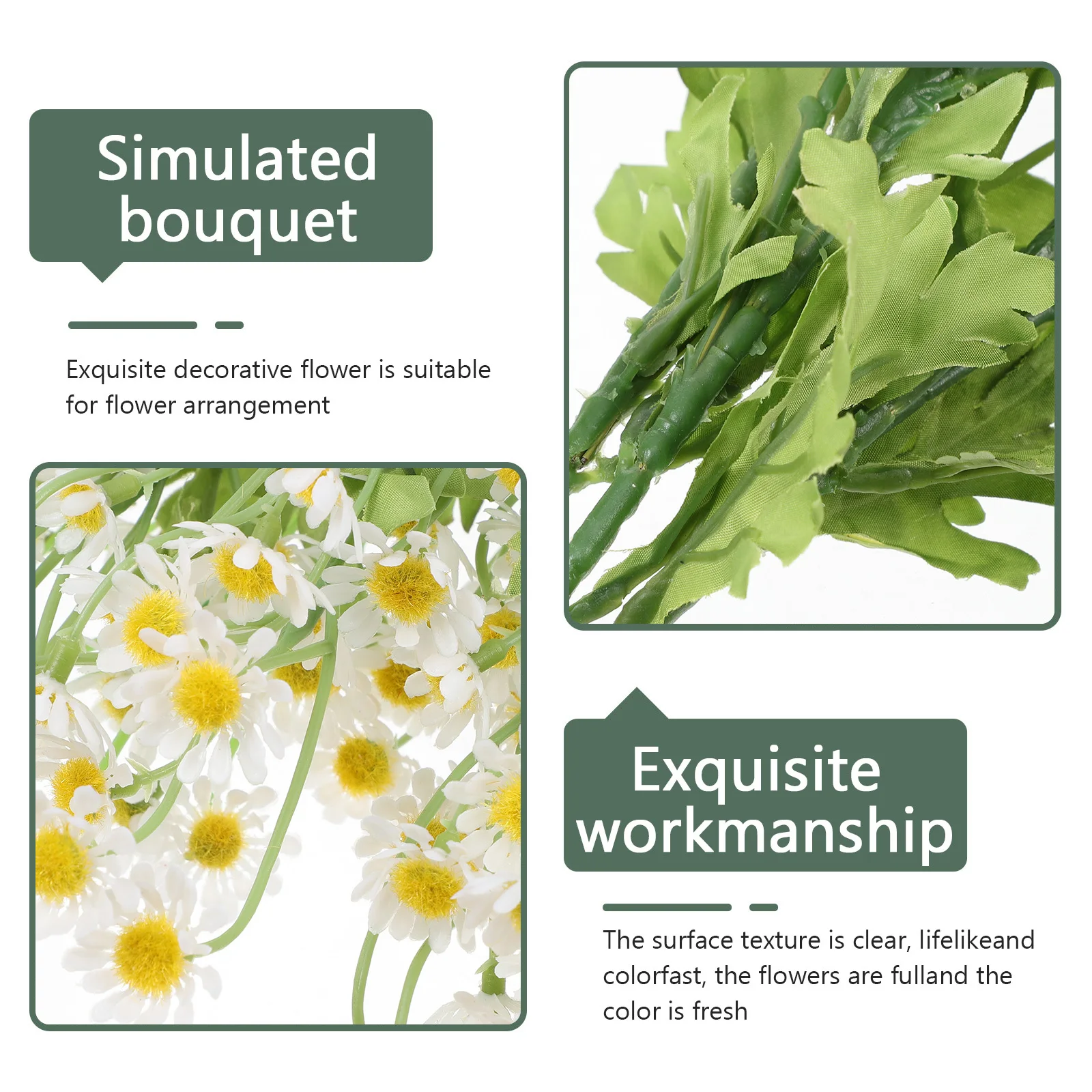 

3Pcs Simulation Chamomile Decor Exquisite Lifelike Flower Home Wedding Party Decoration Supplies Fake Chamomile Decor