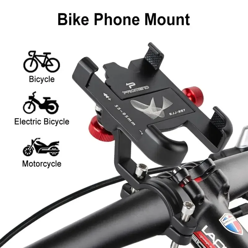 

Bicycle Phone Holder Aluminum Alloy MTB Bike Phone Holder Racks Motorcycle Handlebar Mount Non-Slip IPhone Clip for Cycling