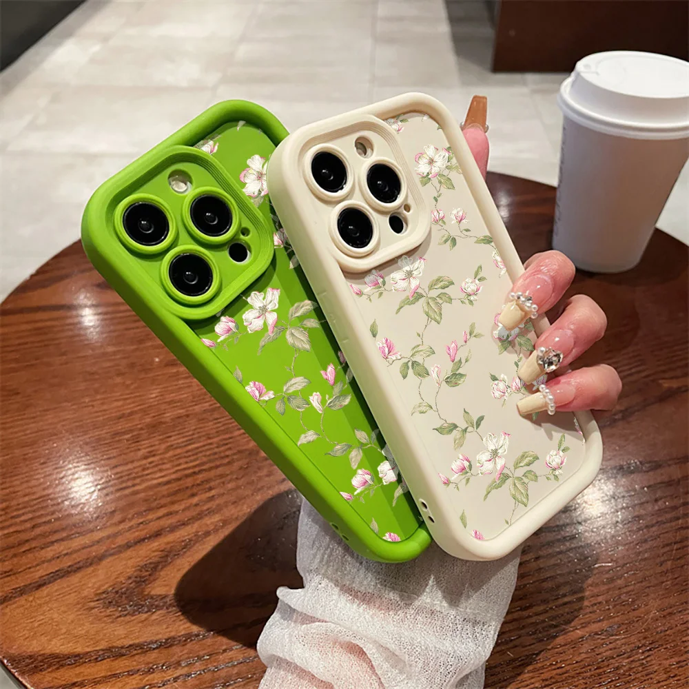 Luuxry Flower Silicone Soft Phone Case For iPhone 12 Funda 13 11 15 14 Pro Max X XR XS 7 8 SE Plus 13pro 15pro Protective Cover image 6