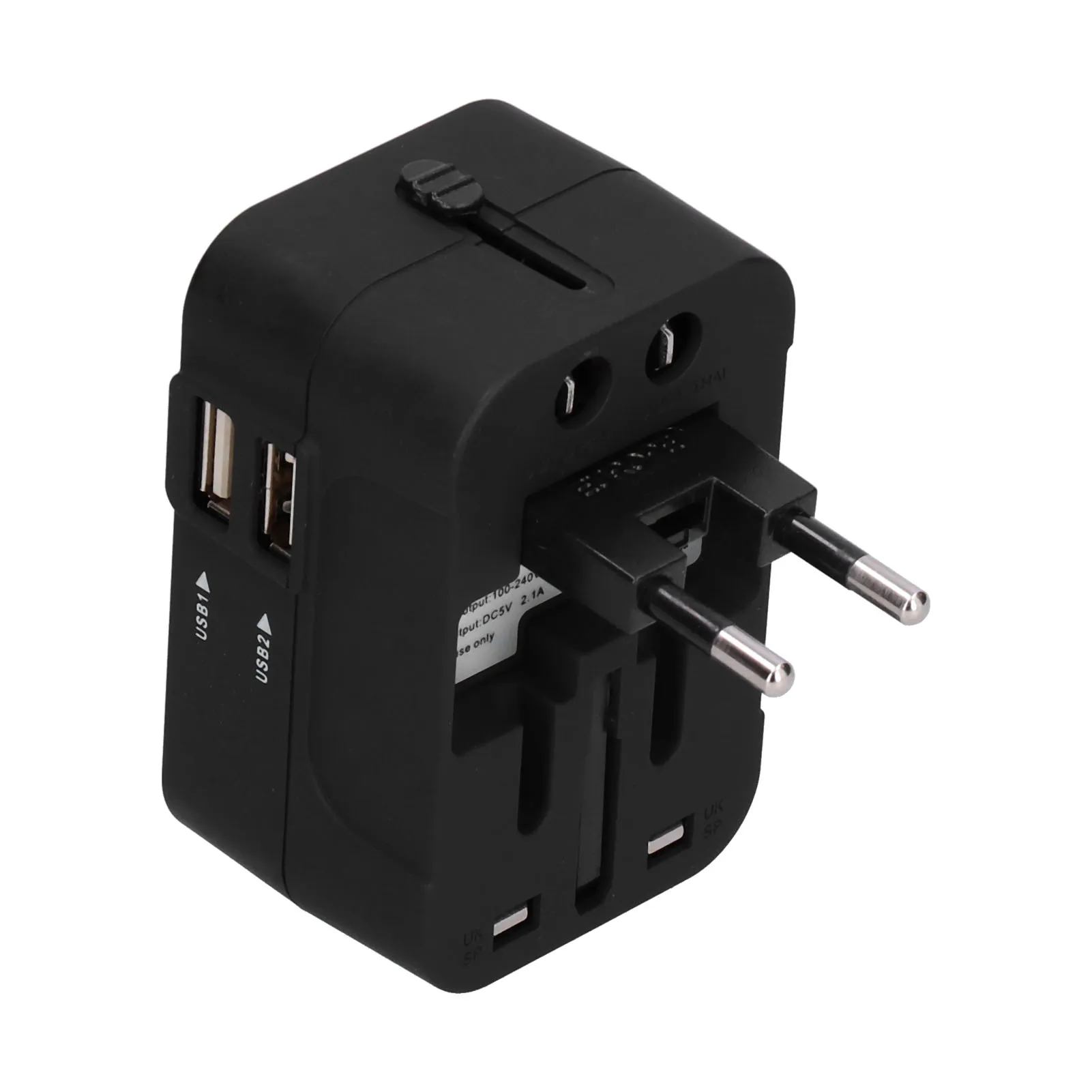 Adaptador de viagem material à prova de fogo corpo compacto usb adaptador de viagem carregamento inteligente para conversor de tomada de viagem para uso doméstico