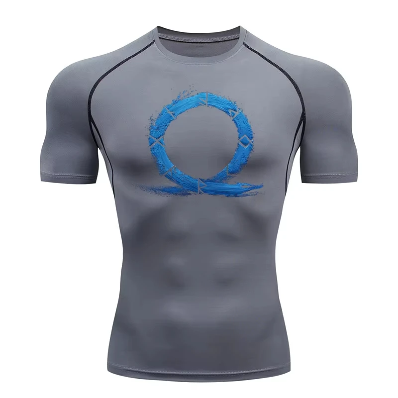 

Men's T-shirt Men Running Sport T Shirt Men Compression Fitness Tops Tee Quick DryTight Training Gym Sport Running Shirts 824