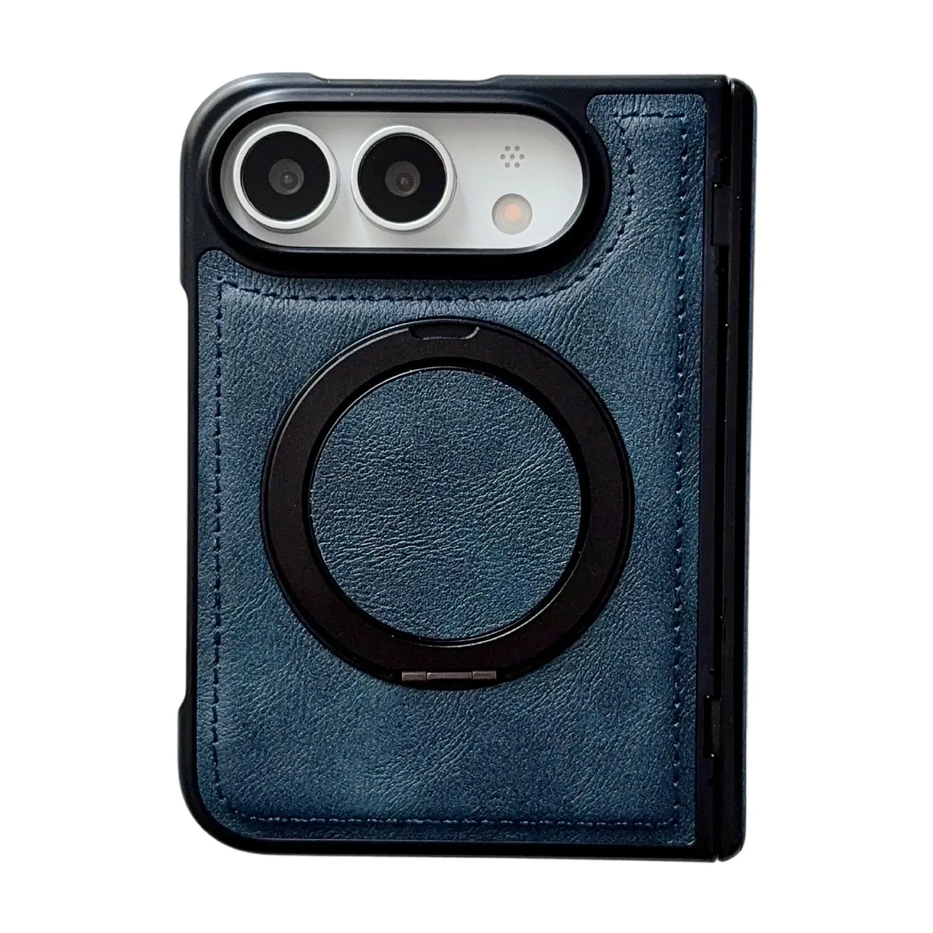 For iPhone Duo folding screen phone case, business leather texture magnetic suction stand, anti-drop protective cover