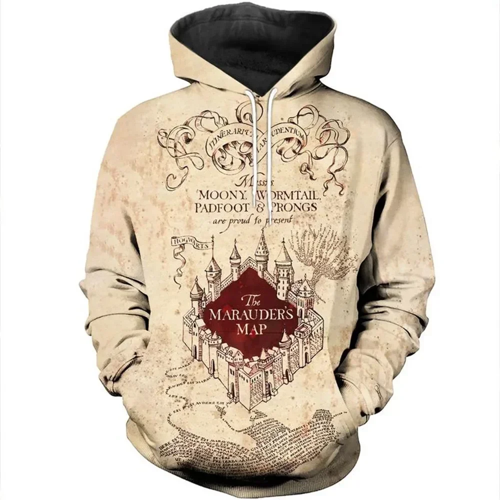 Harriese Magician Boy 3D Printed Zippered Cardigan Jacket Potter Anime Surroundings Cosplay Hooded Sweater Creative Gift