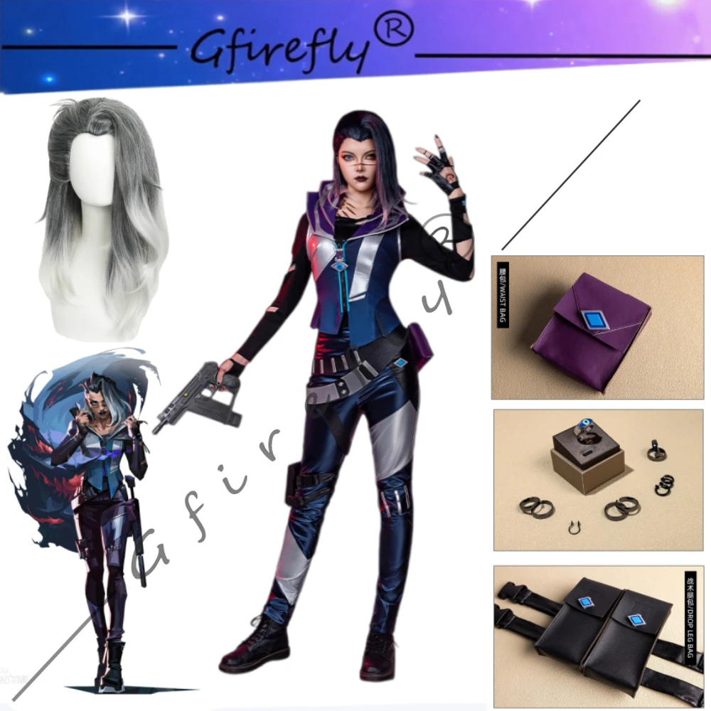 

Valorant Fade Same Style Cosplay Costume Full Set Adult Women Game Role Play Outfit Halloween Carnival Comic Con Party Wear