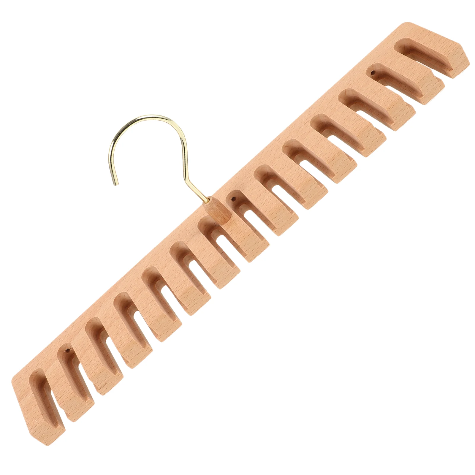 

Belt Hanger 14 Slots Wooden Belt Tie ganizer SturdyWood Prevent Deformation Portable Closet Storage Scarf Rack