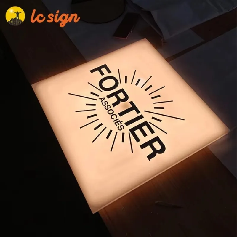 Professional Custom Acrylic LED Light Box Outdoor Business Sign Waterproof Double Sided Storefront Wall Hanging Signage Display