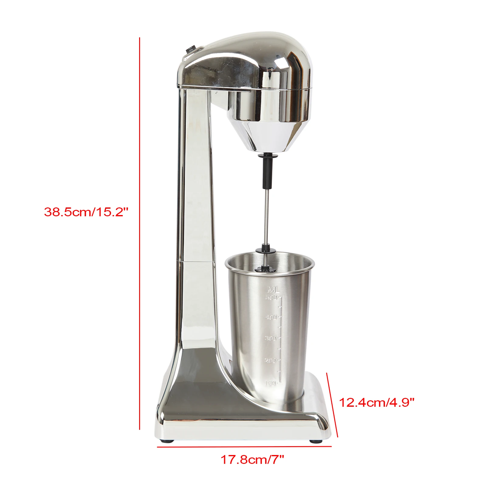 Milchshake-Maker – Elektrische Hochgeschwindigkeits-Milchshake-Maschine mit 23000 U/min Motor aus reinem Kupfer, zwei Tassen im Lieferumfang enthalten (450 ml ABS und 500 ml).