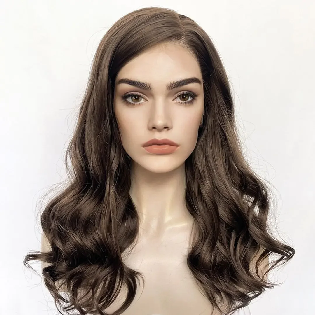 Glueless Long Soft 28inch Brown Body Wave 5x5 Silk Base Jewish Human Hair Wig With Baby Hair HD Lace European Hair Preplucked