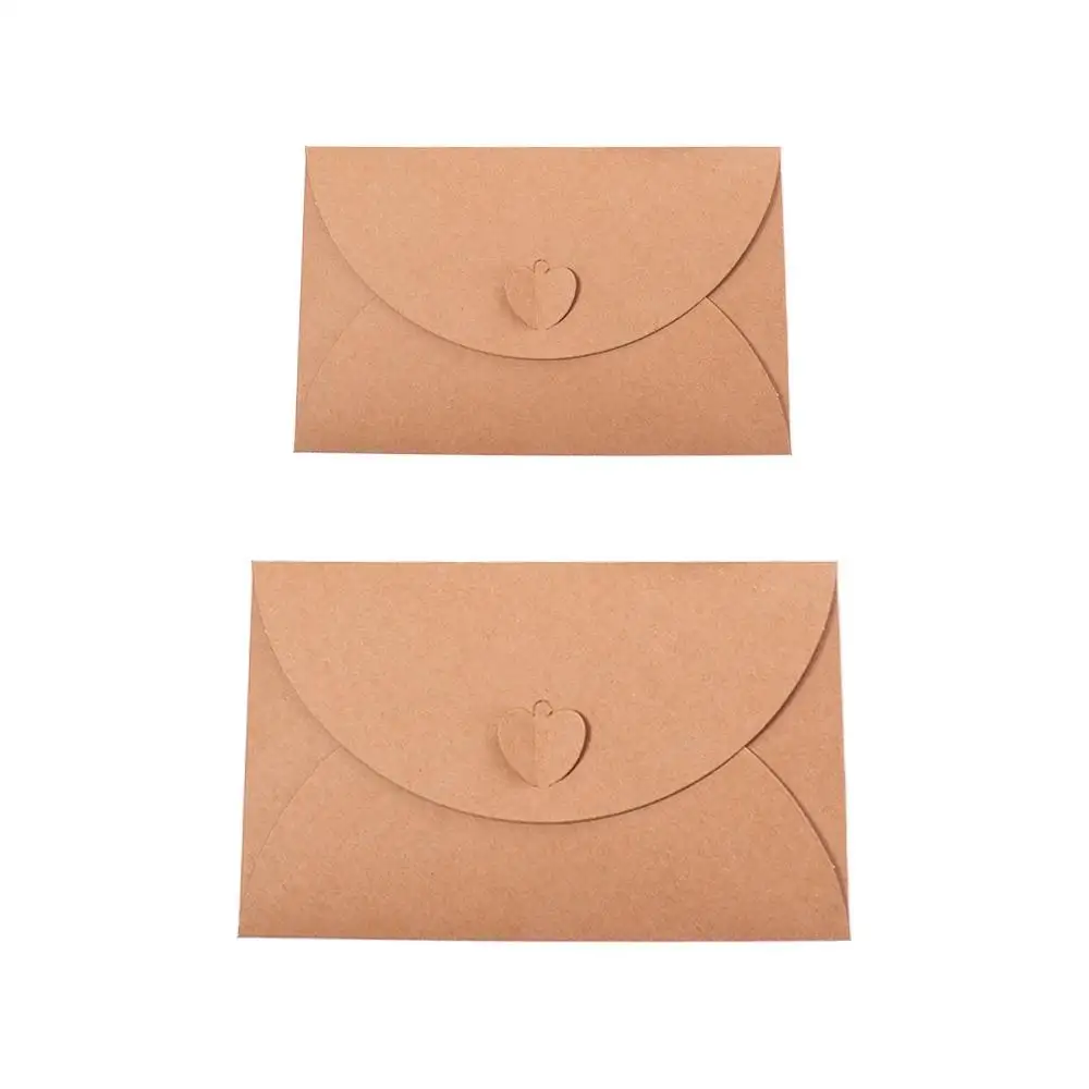 DIY Handmade Love Letter Gift Card Love Button Paper Envelopes Kraft Paper Envelope