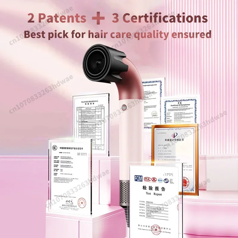 200 milioni di anioni Asciugacapelli professionale senza foglie Asciugacapelli negativo Lon Cura dei capelli Quick Home Potente asciugacapelli costante HD18