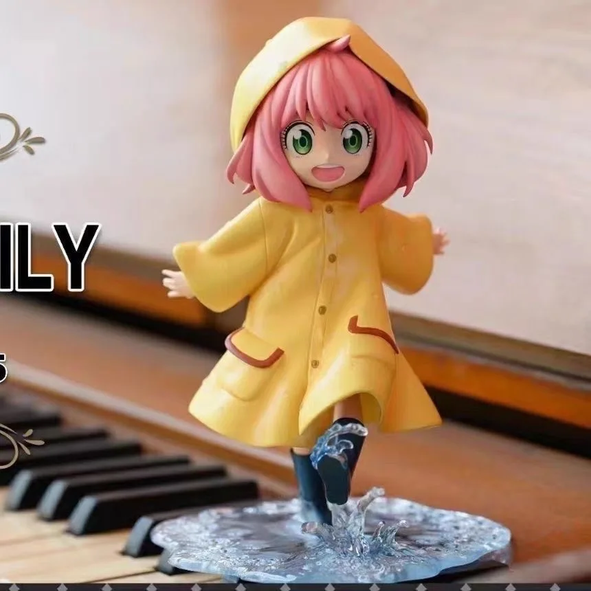 SPY×FAMILY Figures Anime Raincoat Anya Forger Doll Action Figure Model Collect Anya Figures Room Decoration Toys for Children Gi