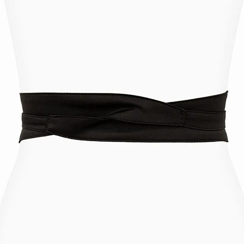 Fashion Wide Waist Belt for Women Dress Self Tied Wrap Around Bowknot Retro Obi Waist Belt Corset Cinch Belts Waistband