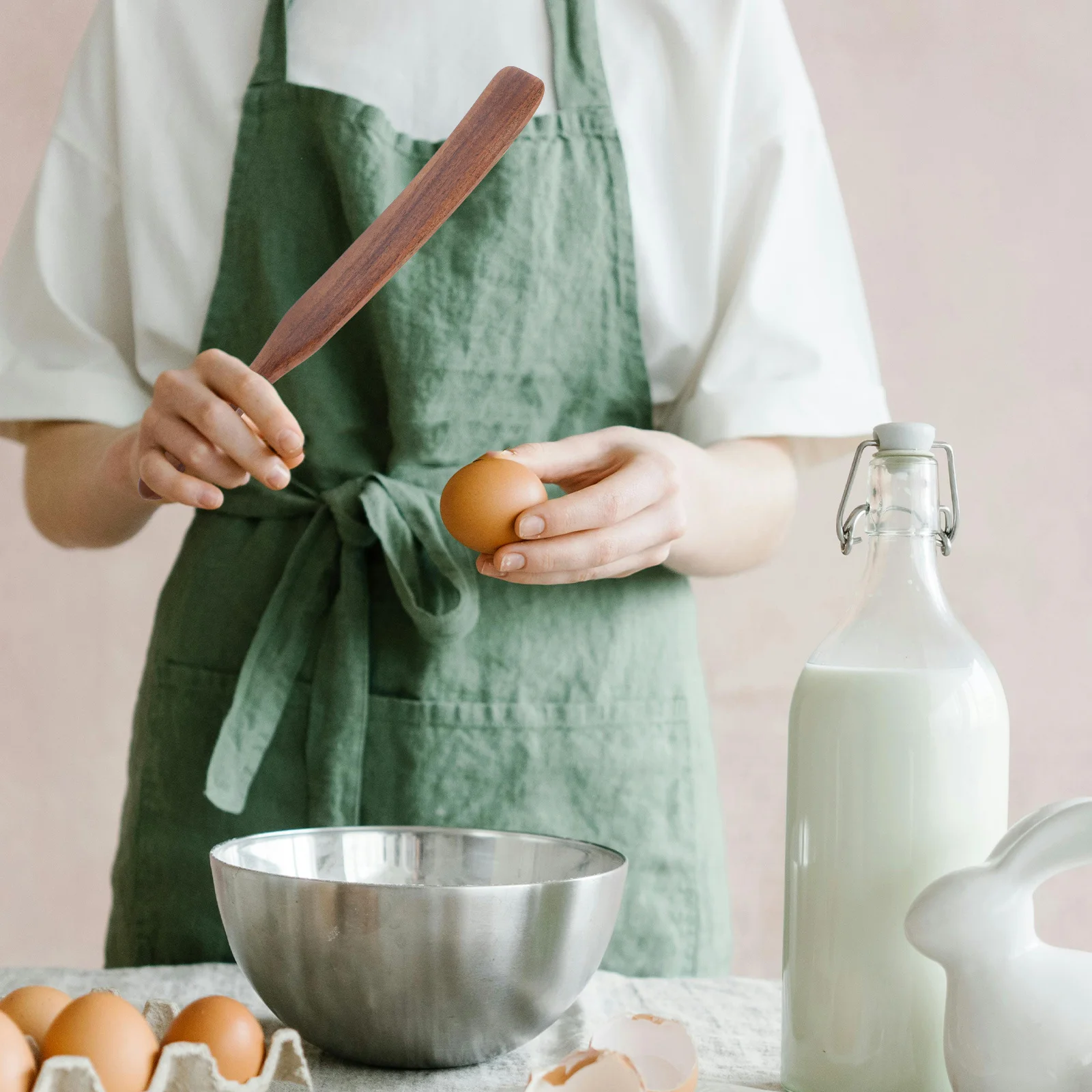 

Wooden Long Handle Cooking Spatula Kitchen Turner Non Stick Cooking Utensils Wood Turner Multifunction Kitchen Tool