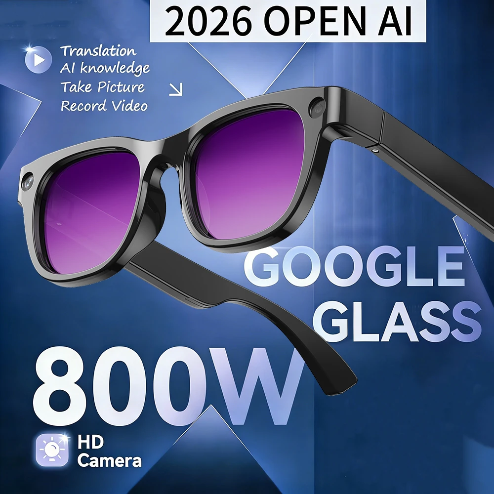 

2026 New Smart Glasses 800W Pixel Conference Recording AI Translation Object Recognition 1080P HD Video Recording Smart Glasses