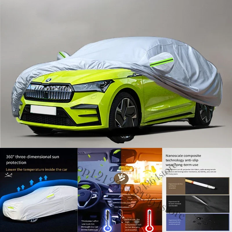 

For Skoda Enyaq Fit Outdoor Protection Full Car Covers Snow Cover Sunshade Waterproof Dustproof Exterior Car cover protection