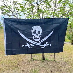 90X50CM Jack Rackham Pirate Flag 3x5ft Flying Banner Double Knife Skull Jolly Roger  Flag  Banner