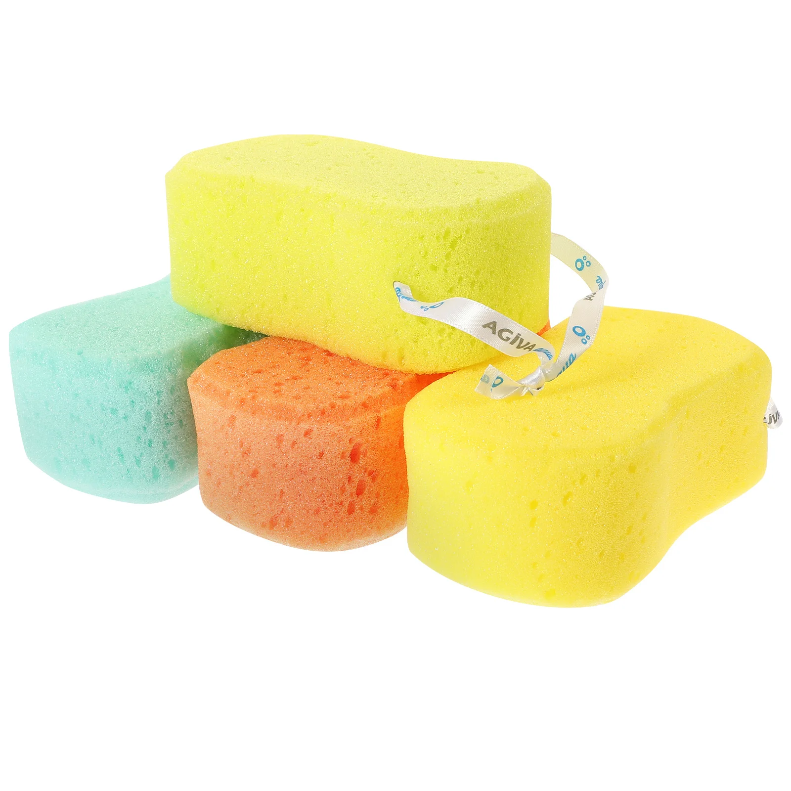 

4Pcs Shower Loofah Sponge Pad Natural Exfoliating Bath Scrubber Elastic Strap for Body Cleansing Soft Spa Exfoliator Glove Pad
