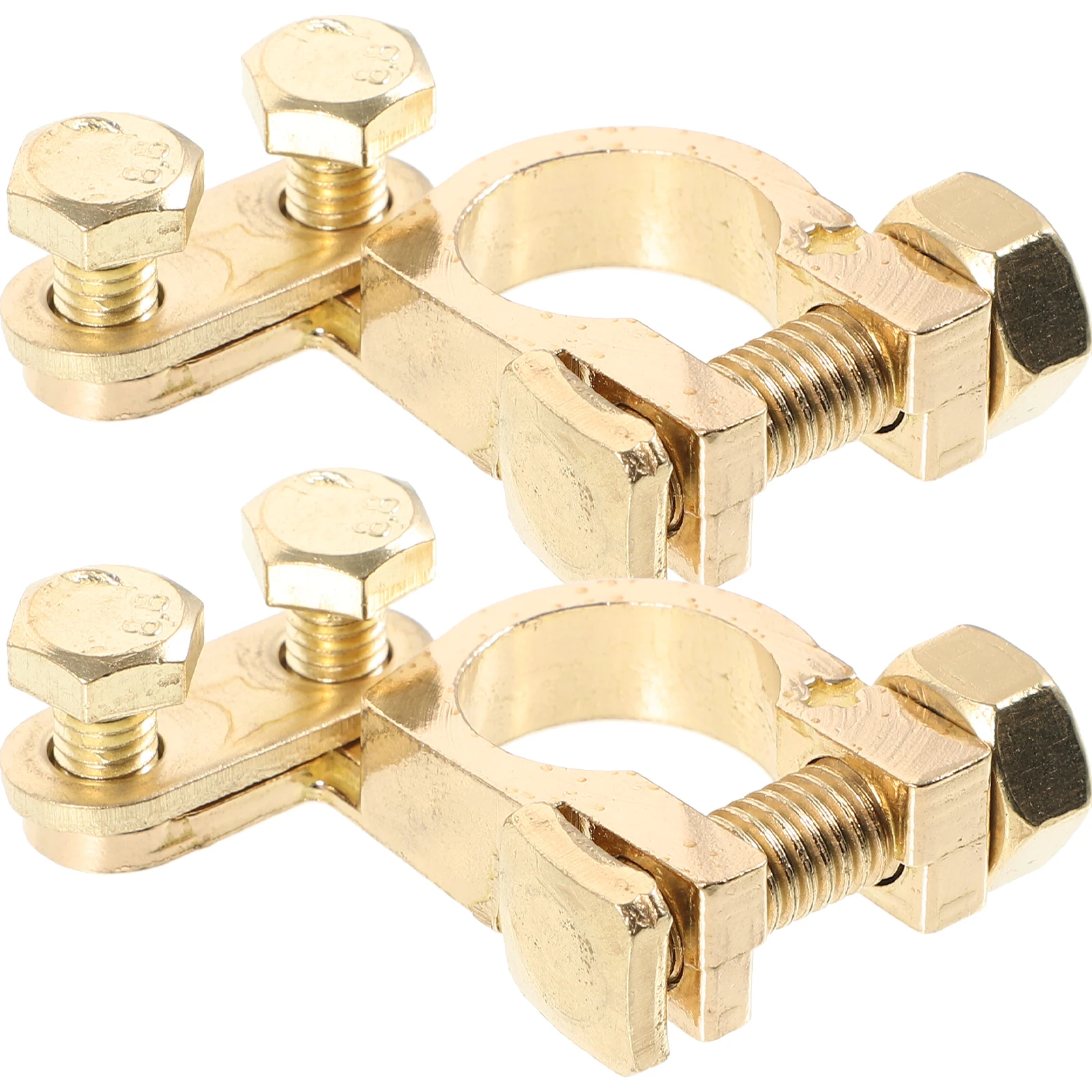 

2pc Universal Terminal Clamps Brass Iron Car Truck Connectors Clips Positive Negative Durable Electrical Connector Auto