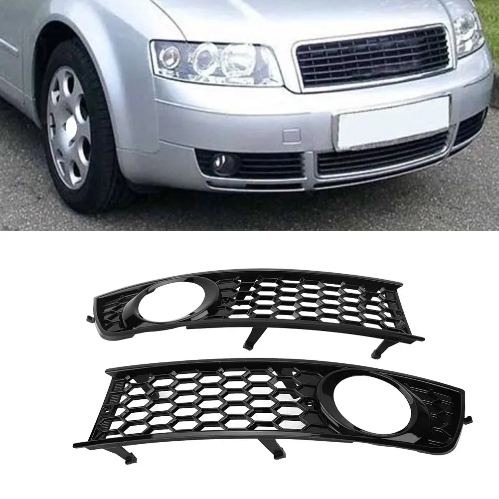 

1 пара противотуманных фар, перфорированная черная рамка противотуманной фары, ABS, замена OEM для Audi A4 B6 2002-2005, модификация автомобиля