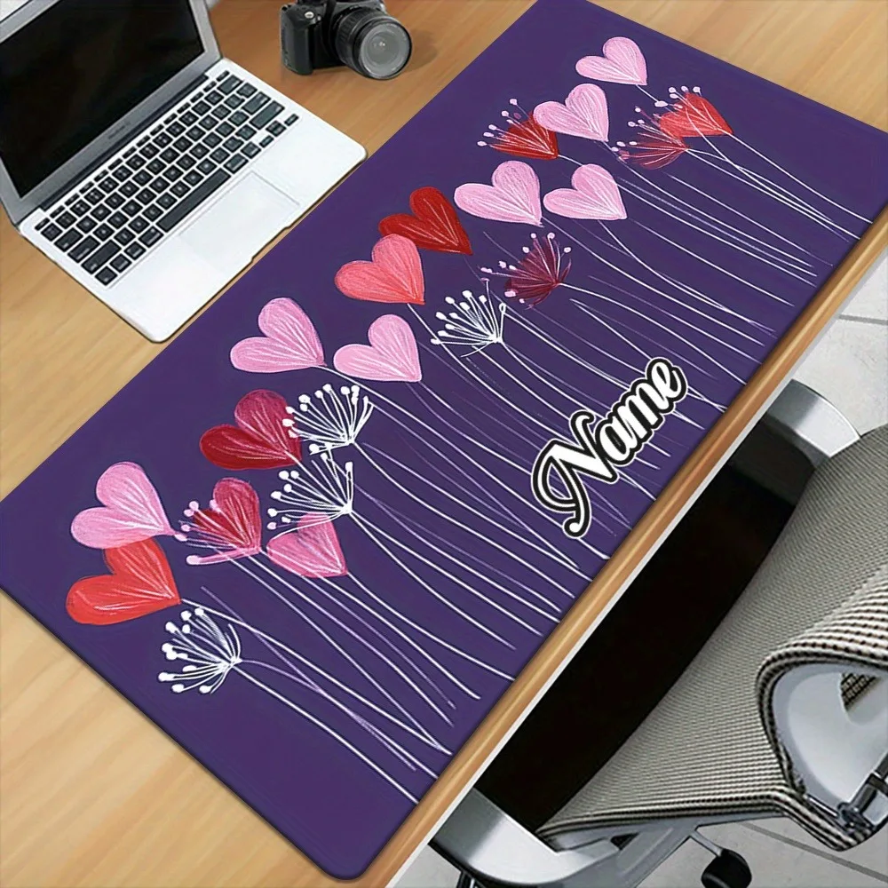 [2D Flat] 1pc Personalized Custom Heart Mouse Pad Custom Name Text Multi Sizes Desk Mouse Pad