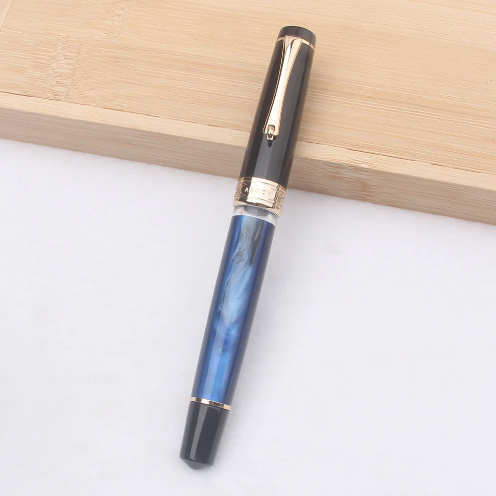 Admok 757 P20 Piston Fountain Pen Schmidt / Bock EF/F/M Nib, Galaxy Acrylic Patterns Golden Clip Smooth Writing Office Pen
