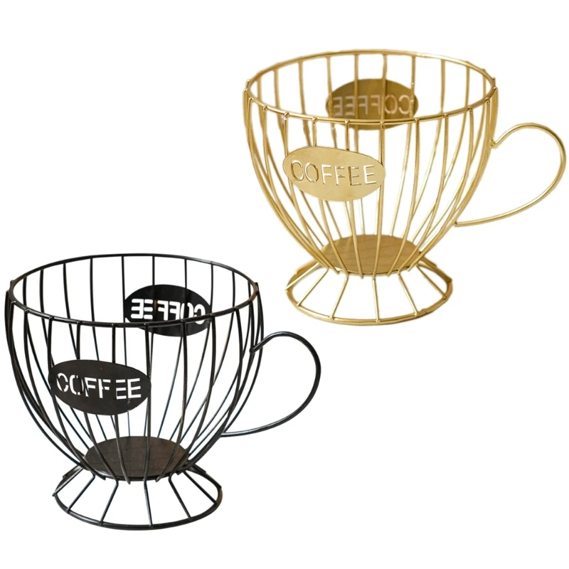 

N7MD Convenient Coffee Holder Display Stand Basket Handy Shelves Coffee Storage Rack