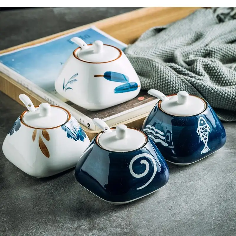 Kitchen Items Ceramic Storage Jar Food Containers Bottle Sugar Bowl Household Condiment Box Cereal Dispenser