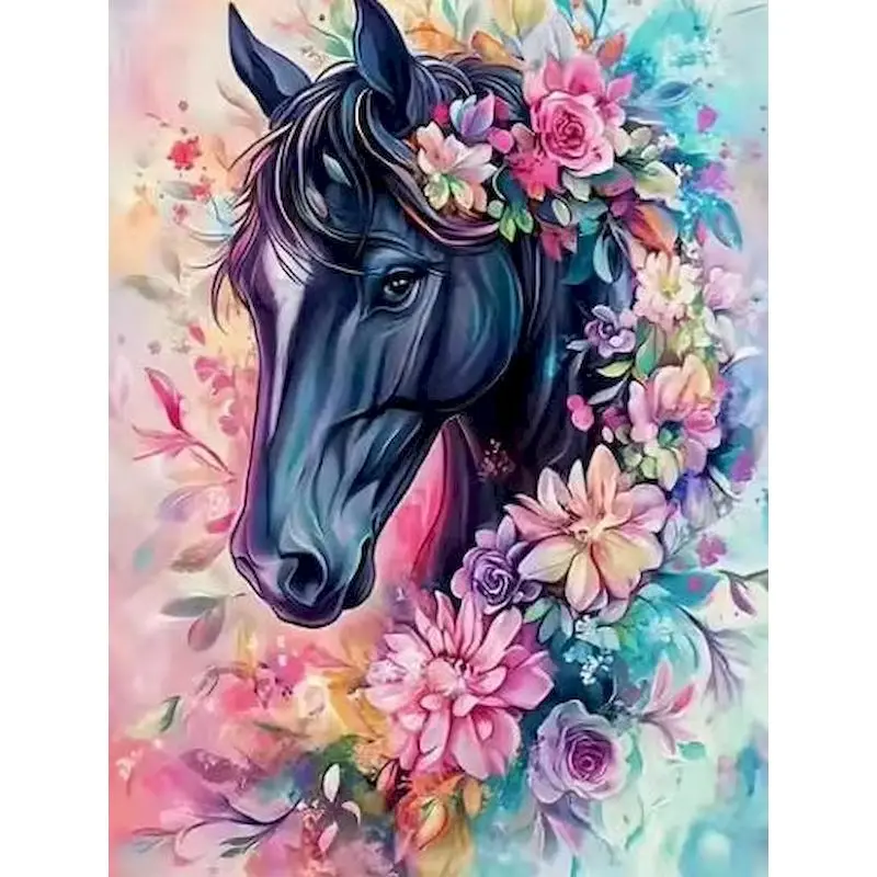 

GATYZTORY Horse Paint By Numbers Home Decoration Picture Paint Animal Easy Acrylic on Canvas Acrylic paints Artwork