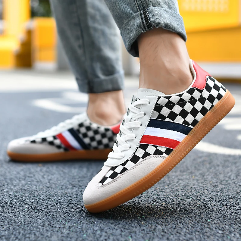 2023 New Couples Canvas Shoes Fashion Checkered Casual Sneakers Trend Comfortable Vulcanize Shoes Mixed Colors Adult Board Shoes