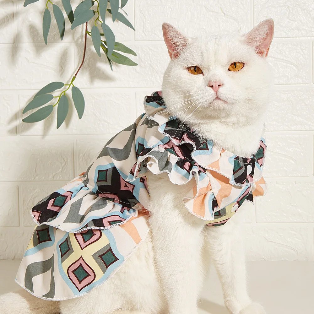 Unique Irregular Geometric Pattern Pet Clothing, Summer Cute Fashion Dog Cat Shirt, Trendy Pet Apparel