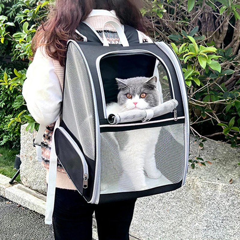 Pet Carrier Backpack for Small Cats and Dogs Puppies Safety Features and Cushion Back Suet Commuting Carriers Bag Safety Zippers