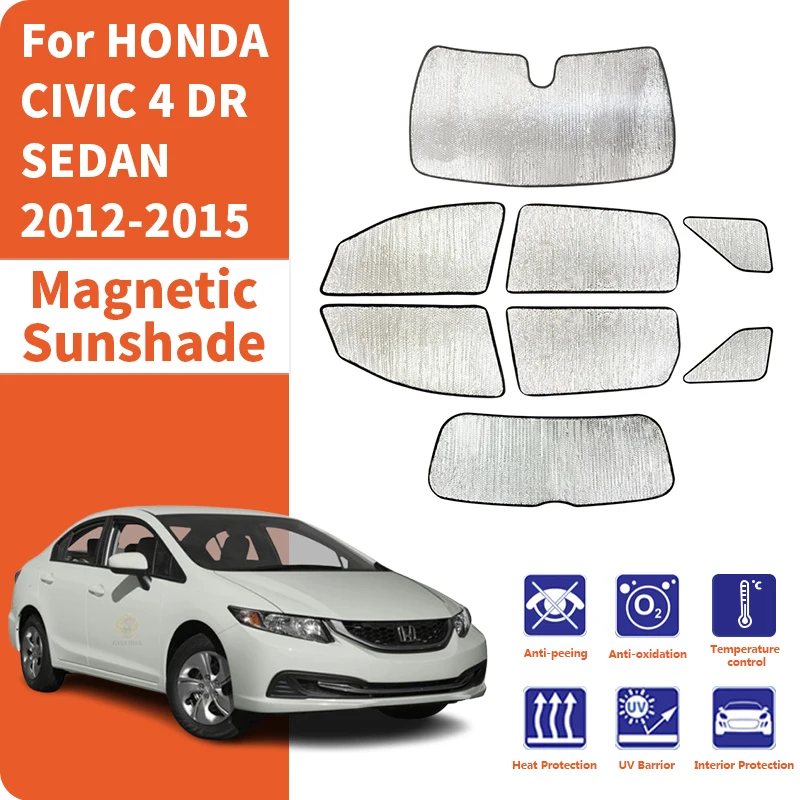 Custom Car Window Sunshade Anti-UV Car Sun Window Visors Sunshade Covers Accessories For HONDA CIVIC 4 DR SEDAN 2012-2015